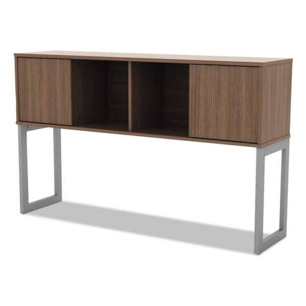 Alera Open Office Desk Series Hutch, 59w X 15d X 36.38h, Modern Walnut - Image 3