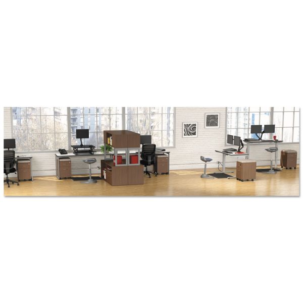 Alera Open Office Desk Series Hutch, 59w X 15d X 36.38h, Modern Walnut - Image 4