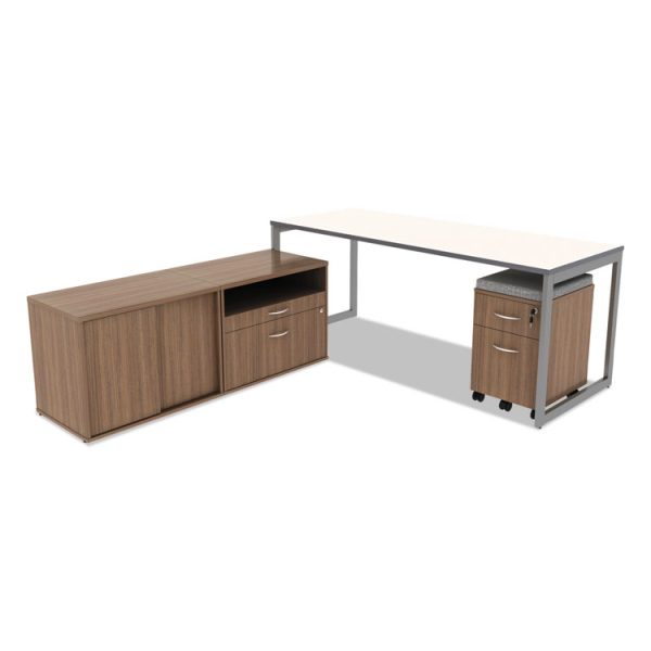 Alera Open Office Desk Series Adjustable O-Leg Desk Base, 47.25 to 70.78w x 23.63d x 28.5h, Silver - Image 9