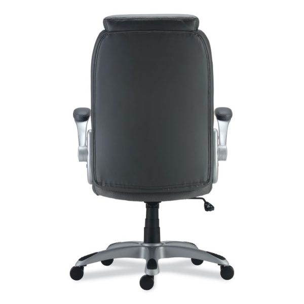 Alera Leithen Bonded Leather Midback Chair, Supports Up to 275 lb, Gray Seat/Back, Silver Base - Image 5