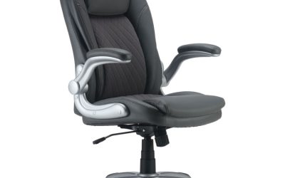 Alera Leithen Bonded Leather Midback Chair, Supports Up to 275 lb, Gray Seat/Back, Silver Base
