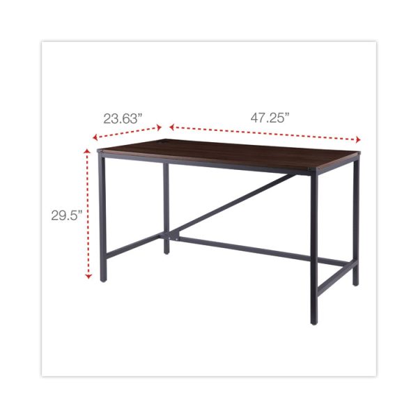 Industrial Series Table Desk, 47.25" X 23.63" X 29.5", Modern Walnut - Image 3