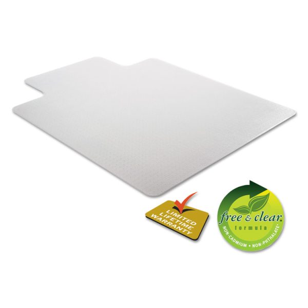 Occasional Use Studded Chair Mat For Flat Pile Carpet, 36 X 48, Lipped, Clear - Image 5