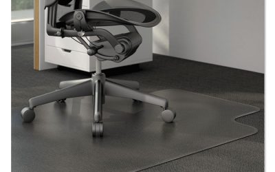 Moderate Use Studded Chair Mat For Low Pile Carpet, 36 X 48, Lipped, Clear