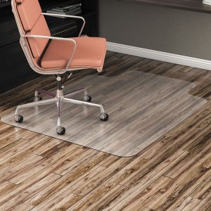 All Day Use Non-Studded Chair Mat For Hard Floors, 36 X 48, Lipped, Clear