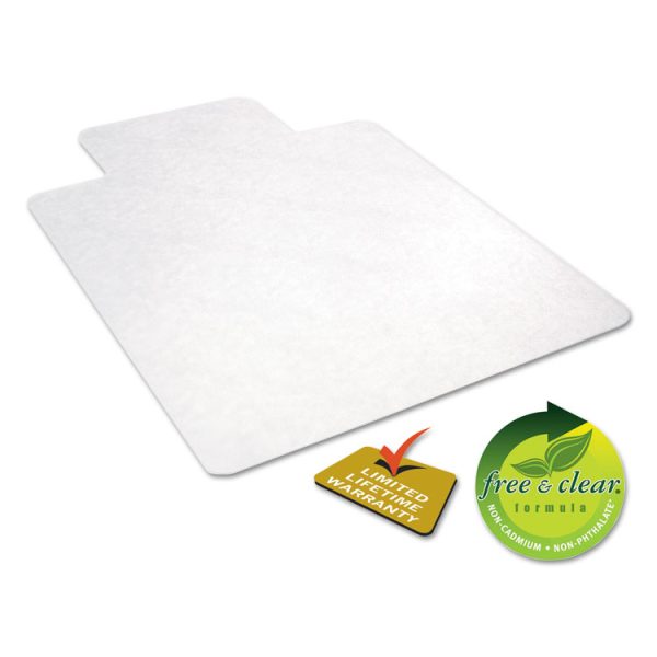 All Day Use Non-Studded Chair Mat For Hard Floors, 45 X 53, Wide Lipped, Clear - Image 5
