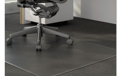 Moderate Use Studded Chair Mat For Low Pile Carpet, 46 X 60, Rectangular, Clear