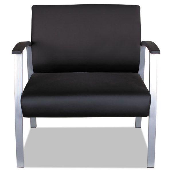 Alera metaLounge Series Bariatric Guest Chair, 30.51" x 26.96" x 33.46", Black Seat, Black Back, Silver Base - Image 2