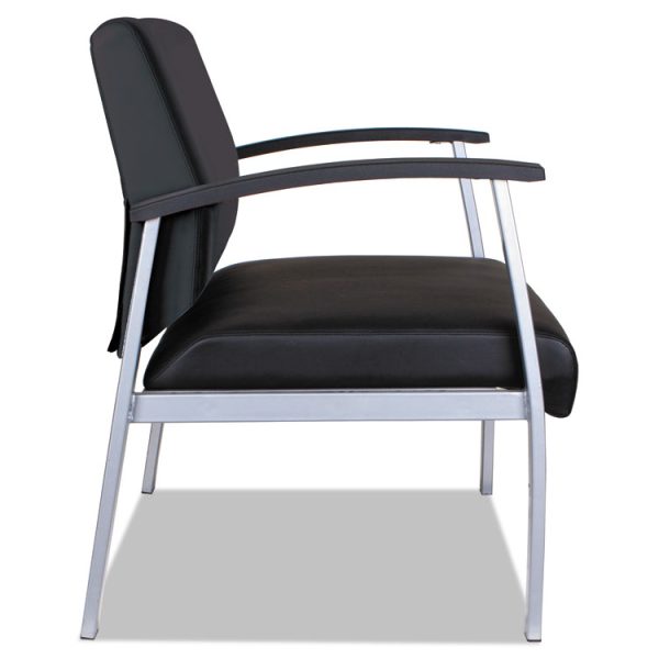 Alera metaLounge Series Bariatric Guest Chair, 30.51" x 26.96" x 33.46", Black Seat, Black Back, Silver Base - Image 3