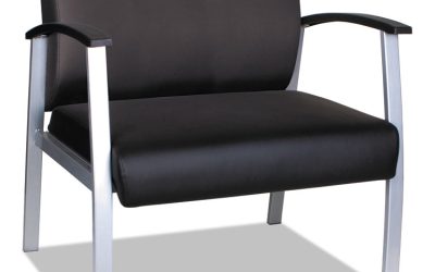 Alera metaLounge Series Bariatric Guest Chair, 30.51″ x 26.96″ x 33.46″, Black Seat, Black Back, Silver Base