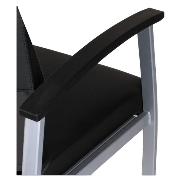 Alera metaLounge Series Bariatric Guest Chair, 30.51" x 26.96" x 33.46", Black Seat, Black Back, Silver Base - Image 5
