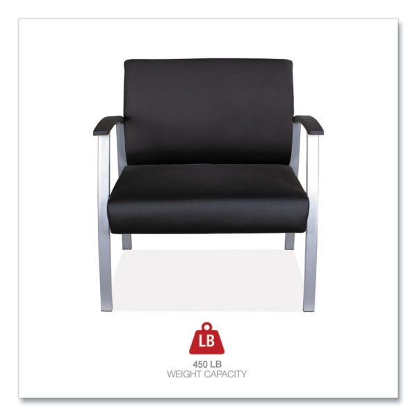 Alera metaLounge Series Bariatric Guest Chair, 30.51" x 26.96" x 33.46", Black Seat, Black Back, Silver Base - Image 6