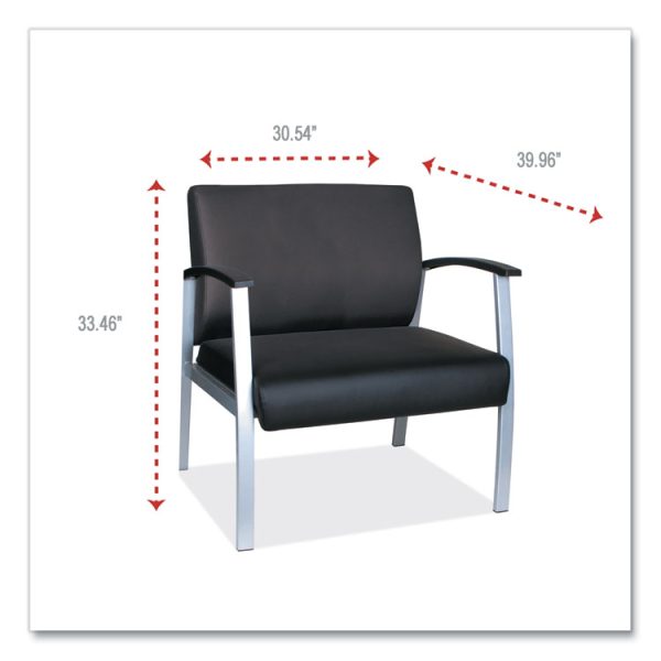 Alera metaLounge Series Bariatric Guest Chair, 30.51" x 26.96" x 33.46", Black Seat, Black Back, Silver Base - Image 8