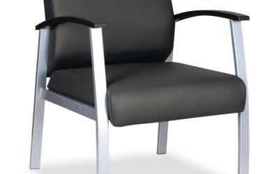 Alera metaLounge Series Mid-Back Guest Chair, 24.6″ x 26.96″ x 33.46″, Black Seat, Black Back, Silver Base