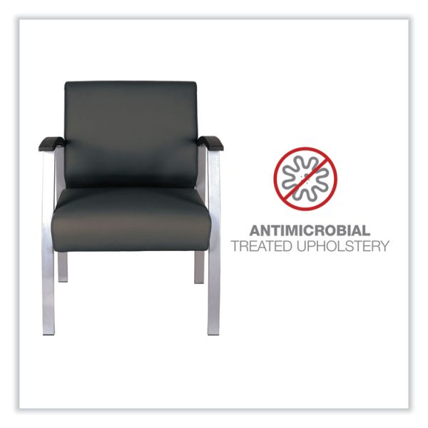 Alera metaLounge Series Mid-Back Guest Chair, 24.6" x 26.96" x 33.46", Black Seat, Black Back, Silver Base - Image 5