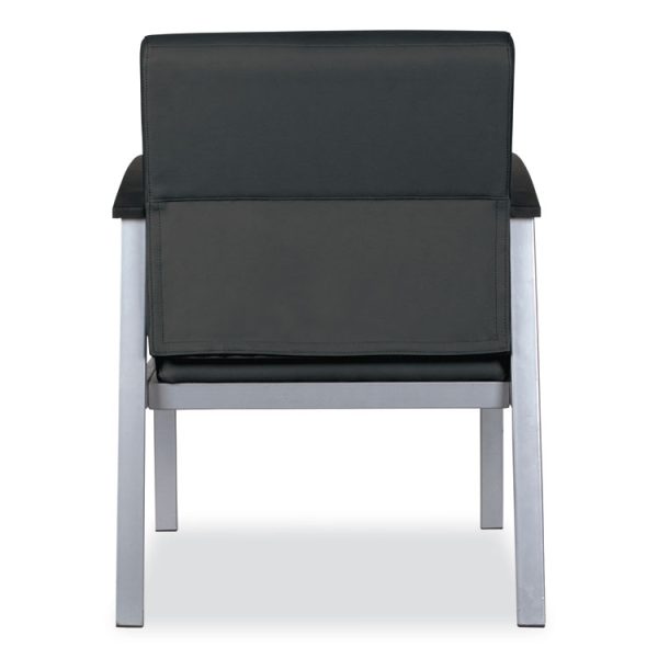 Alera metaLounge Series Mid-Back Guest Chair, 24.6" x 26.96" x 33.46", Black Seat, Black Back, Silver Base - Image 6