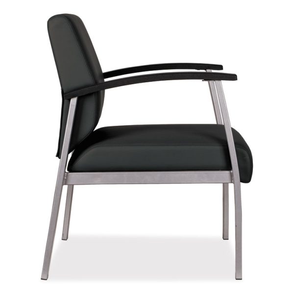 Alera metaLounge Series Mid-Back Guest Chair, 24.6" x 26.96" x 33.46", Black Seat, Black Back, Silver Base - Image 9