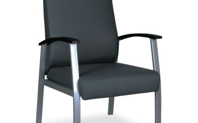 Alera metaLounge Series High-Back Guest Chair, 24.6″ x 26.96″ x 42.91″, Black Seat, Black Back, Silver Base