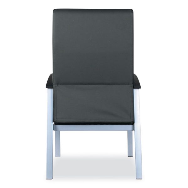 Alera metaLounge Series High-Back Guest Chair, 24.6" x 26.96" x 42.91", Black Seat, Black Back, Silver Base - Image 5