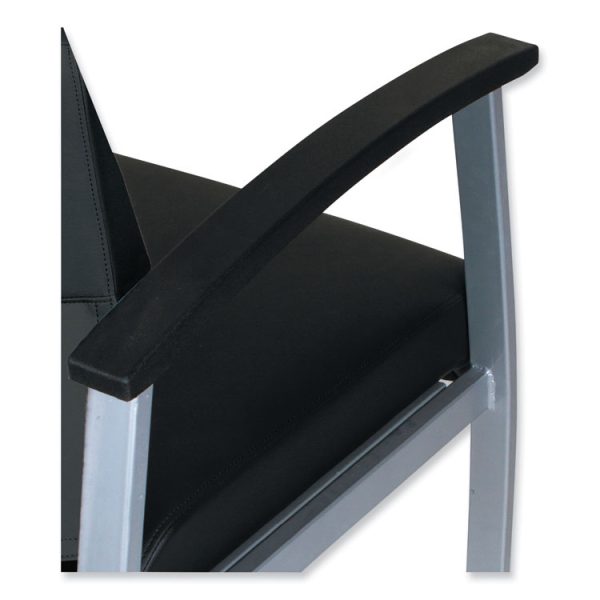 Alera metaLounge Series High-Back Guest Chair, 24.6" x 26.96" x 42.91", Black Seat, Black Back, Silver Base - Image 7