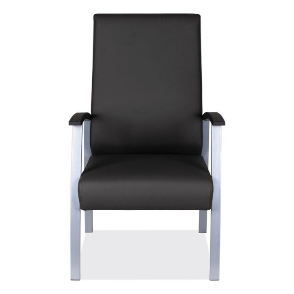 Alera metaLounge Series High-Back Guest Chair, 24.6" x 26.96" x 42.91", Black Seat, Black Back, Silver Base - Image 8