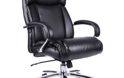 Alera Maxxis Series Big/tall Bonded Leather Chair, Supports 500 Lb, 21.42″ To 25″ Seat Height, Black Seat/back, Chrome Base