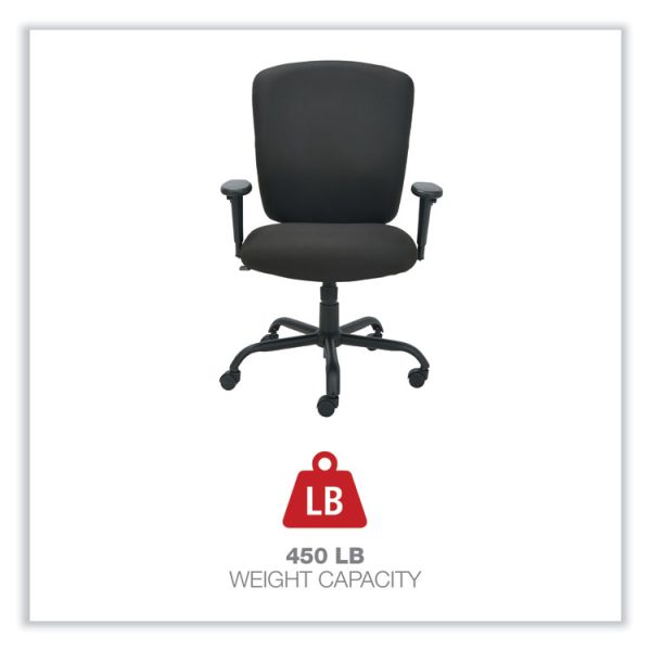 Alera Mota Series Big And Tall Chair, Supports Up To 450 Lb, 19.68" To 23.22" Seat Height, Black - Image 4