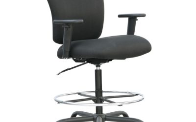 Alera Mota Series Big And Tall Stool, Supports Up To 450 Lb, 28.74″ To 32.67″ Seat Height, Black