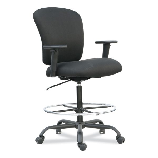 Alera Mota Series Big And Tall Stool, Supports Up To 450 Lb, 28.74" To 32.67" Seat Height, Black