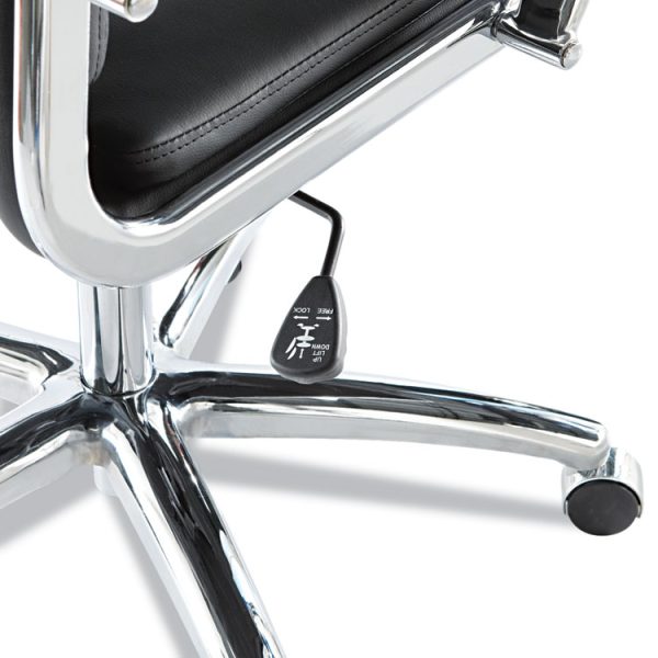 Alera Neratoli High-Back Slim Profile Chair, Faux Leather, 275 Lb Cap, 17.32" To 21.25" Seat Height, Black Seat/back, Chrome - Image 8