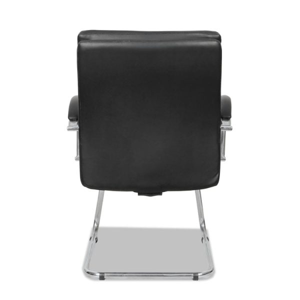 Alera Neratoli Slim Profile Stain-Resistant Faux Leather Guest Chair, 23.81" x 27.16" x 36.61", Black Seat/Back, Chrome Base - Image 5