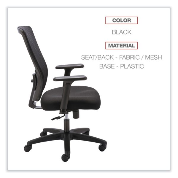 Alera Envy Series Mesh High-Back Swivel/tilt Chair, Supports Up To 250 Lb, 16.88" To 21.5" Seat Height, Black - Image 3