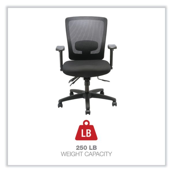 Alera Envy Series Mesh Mid-Back Multifunction Chair, Supports Up To 250 Lb, 17" To 21.5" Seat Height, Black - Image 4
