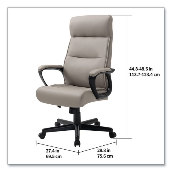 Alera Oxnam Series High-Back Task Chair, Supports Up to 275 lbs, 17.56" to 21.38" Seat Height, Tan Seat/Back, Black Base - Image 5