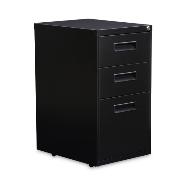 File Pedestal, Left Or Right, 3-Drawers: Box/box/file, Legal/letter, Black, 14.96" X 19.29" X 27.75"