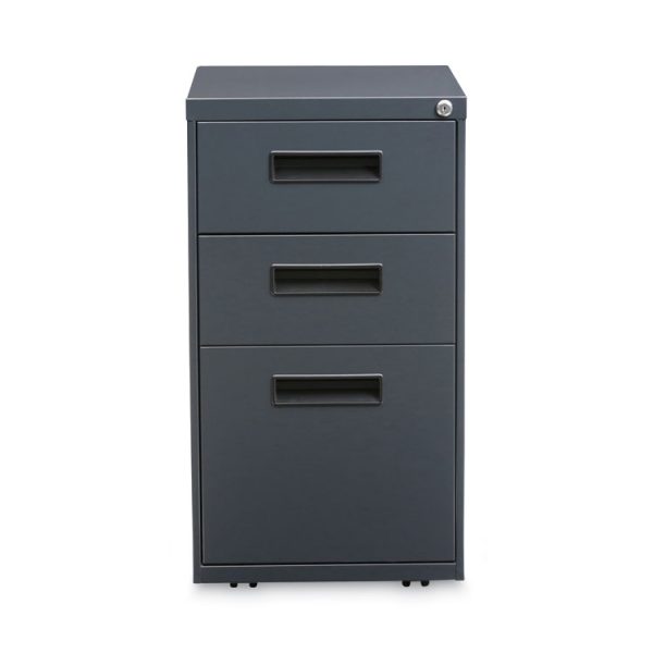 File Pedestal, Left Or Right, 3-Drawers: Box/box/file, Legal/letter, Charcoal, 14.96" X 19.29" X 27.75" - Image 2