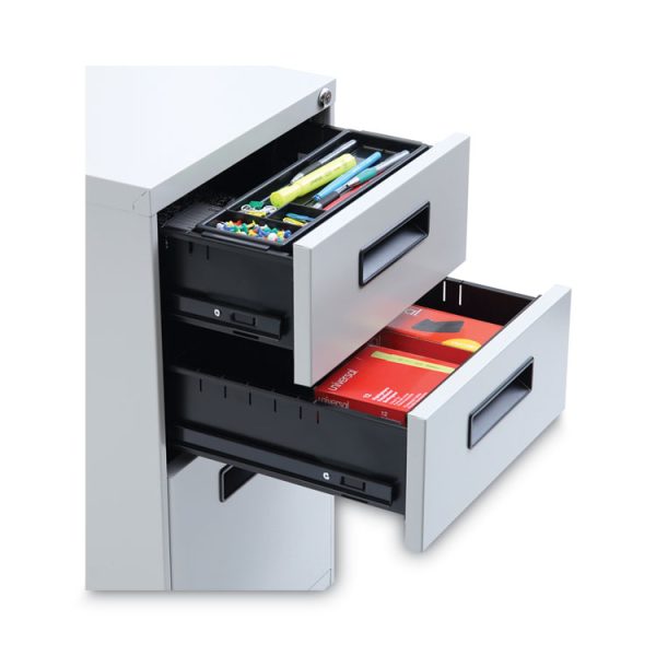 File Pedestal, Left Or Right, 3-Drawers: Box/box/file, Legal/letter, Light Gray, 14.96" X 19.29" X 27.75" - Image 5