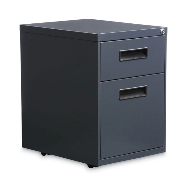 File Pedestal, Left Or Right, 2-Drawers: Box/file, Legal/letter, Charcoal, 14.96" X 19.29" X 21.65"