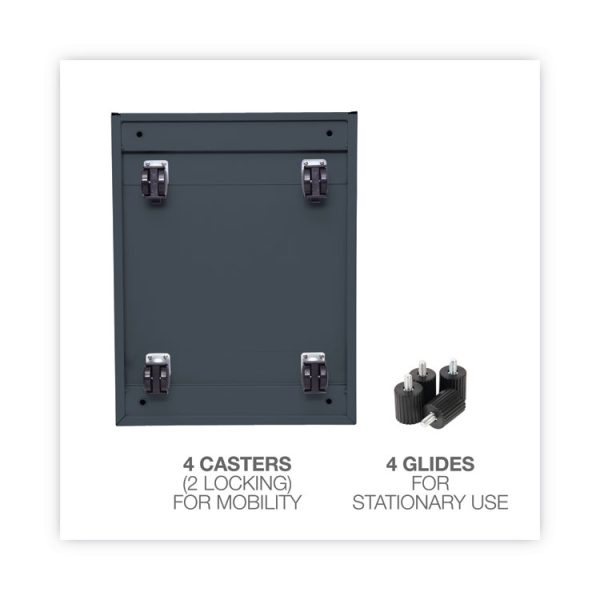 File Pedestal, Left Or Right, 2-Drawers: Box/file, Legal/letter, Charcoal, 14.96" X 19.29" X 21.65" - Image 8