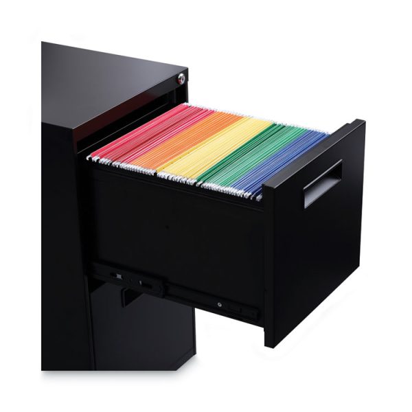 File Pedestal, Left Or Right, 2 Legal/letter-Size File Drawers, Black, 14.96" X 19.29" X 27.75" - Image 5