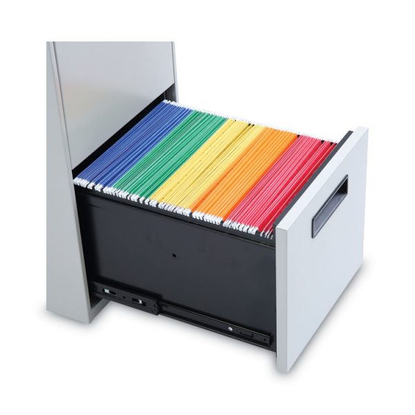 File Pedestal, Left Or Right, 2 Legal/letter-Size File Drawers, Light Gray, 14.96" X 19.29" X 27.75" - Image 6