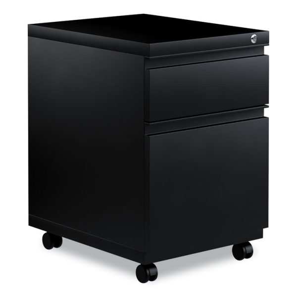 File Pedestal With Full-Length Pull, Left Or Right, 2-Drawers: Box/file, Legal/letter, Black, 14.96" X 19.29" X 21.65"