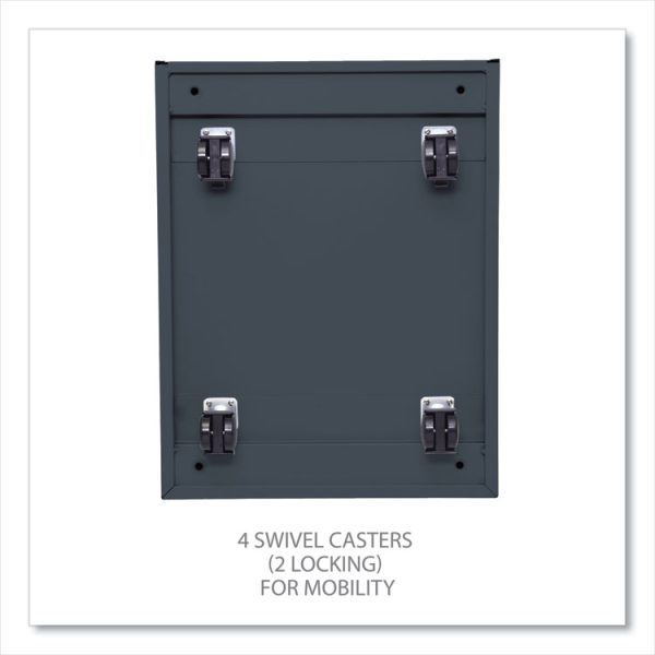 File Pedestal With Full-Length Pull, Left Or Right, 2-Drawers: Box/file, Legal/letter, Charcoal, 14.96" X 19.29" X 21.65" - Image 4