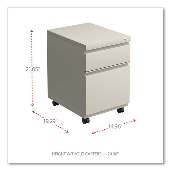 File Pedestal With Full-Length Pull, Left Or Right, 2-Drawers: Box/file, Legal/letter, Putty, 14.96" X 19.29" X 21.65" - Image 2