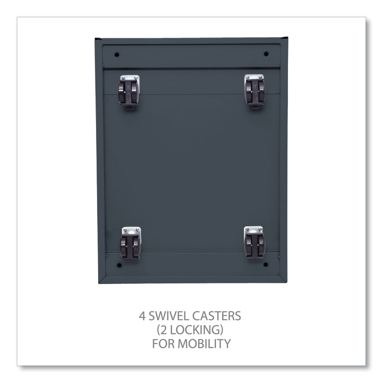 File Pedestal With Full-Length Pull, Left Or Right, 2 Legal/letter-Size File Drawers, Charcoal, 14.96" X 19.29" X 27.75" - Image 4