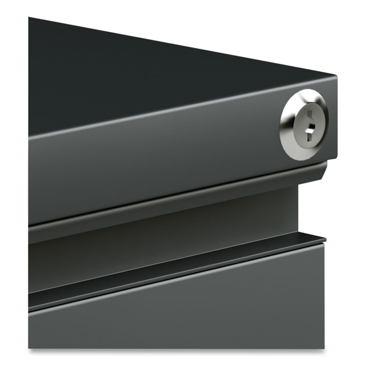 File Pedestal With Full-Length Pull, Left Or Right, 2 Legal/letter-Size File Drawers, Charcoal, 14.96" X 19.29" X 27.75" - Image 6