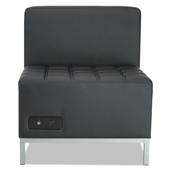 Alera Qub Series Powered Armless L Sectional, 26.38w X 26.38d X 30.5h, Black - Image 3