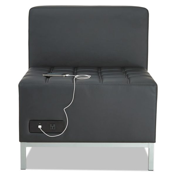Alera Qub Series Powered Armless L Sectional, 26.38w X 26.38d X 30.5h, Black - Image 4