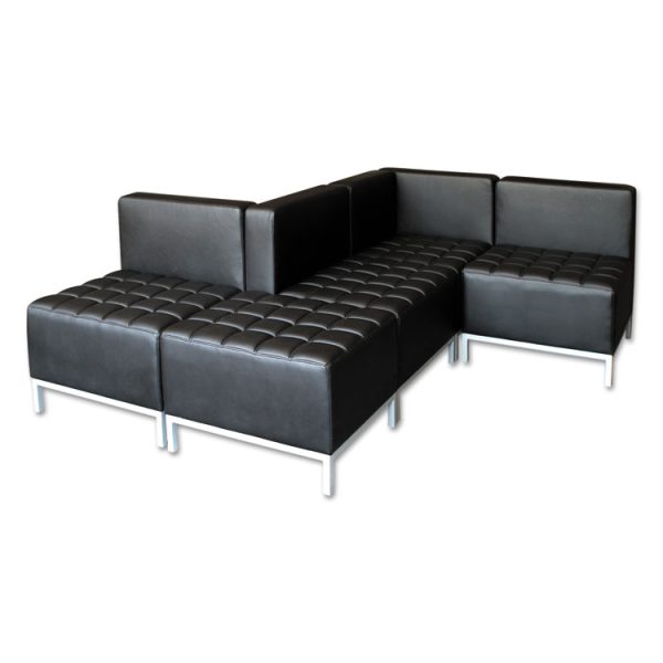 Alera Qub Series Armless L Sectional, 26.38w X 26.38d X 30.5h, Black - Image 4