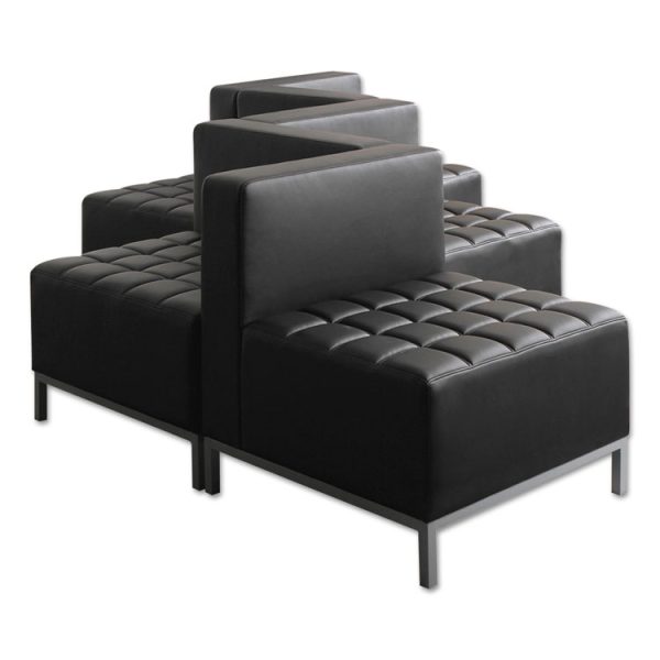 Alera Qub Series Armless L Sectional, 26.38w X 26.38d X 30.5h, Black - Image 6